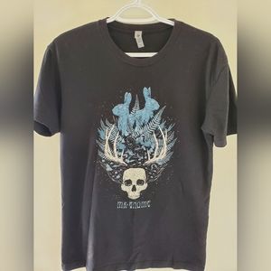 Black Mr. Gnome band Forest Skull T-Shirt
